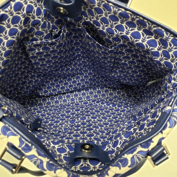 Vera Bradley Cobalt Tile Blue White Tote Bag - Picture 6 of 10
